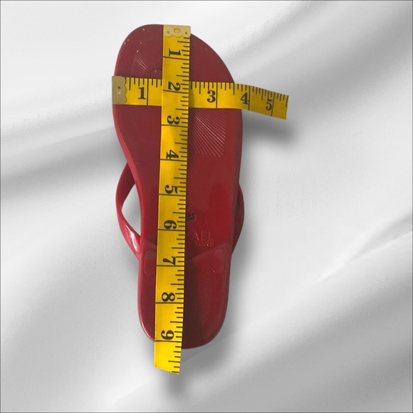 Michael Kors Red Jelly Cork Thong Flip Flops SZ 6 Women Summer Sandal Beach - Picture 7 of 7